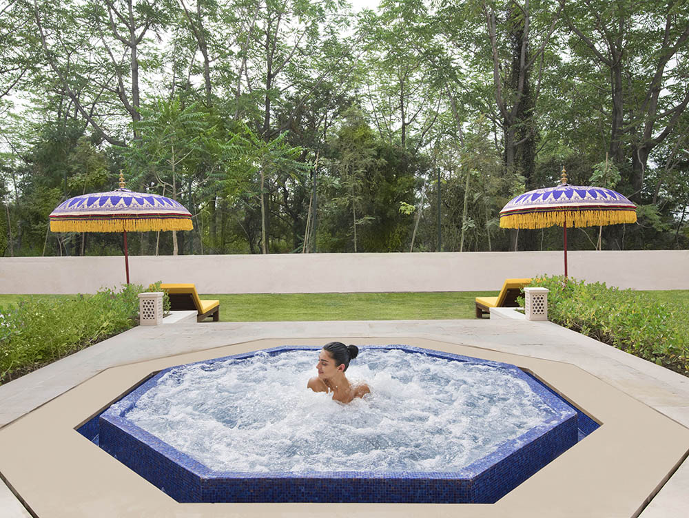 Soak In The Open Air Whirlpool At The Oberoi Sukhvilas Spa Resort, New Chandigarh