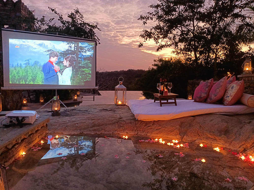 A Movie Night In A Private Forest At Chunda Shikari Oudi, Udaipur, Rajasthan